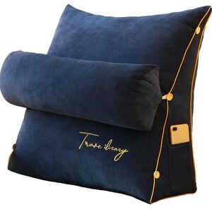 🆕Karnado Soft Triangular Reading Pillow Neck & Lumbar Support - Blue & Yellow